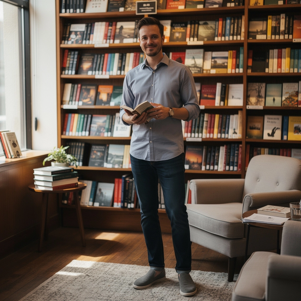 新しい到着本の棚、カラフルなカバーが並んでいる